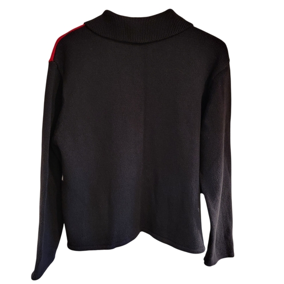 Vintage Crystal Kobe‎ Christmas Patchwork Cardigan Sweater Medium - Picture 4 of 7